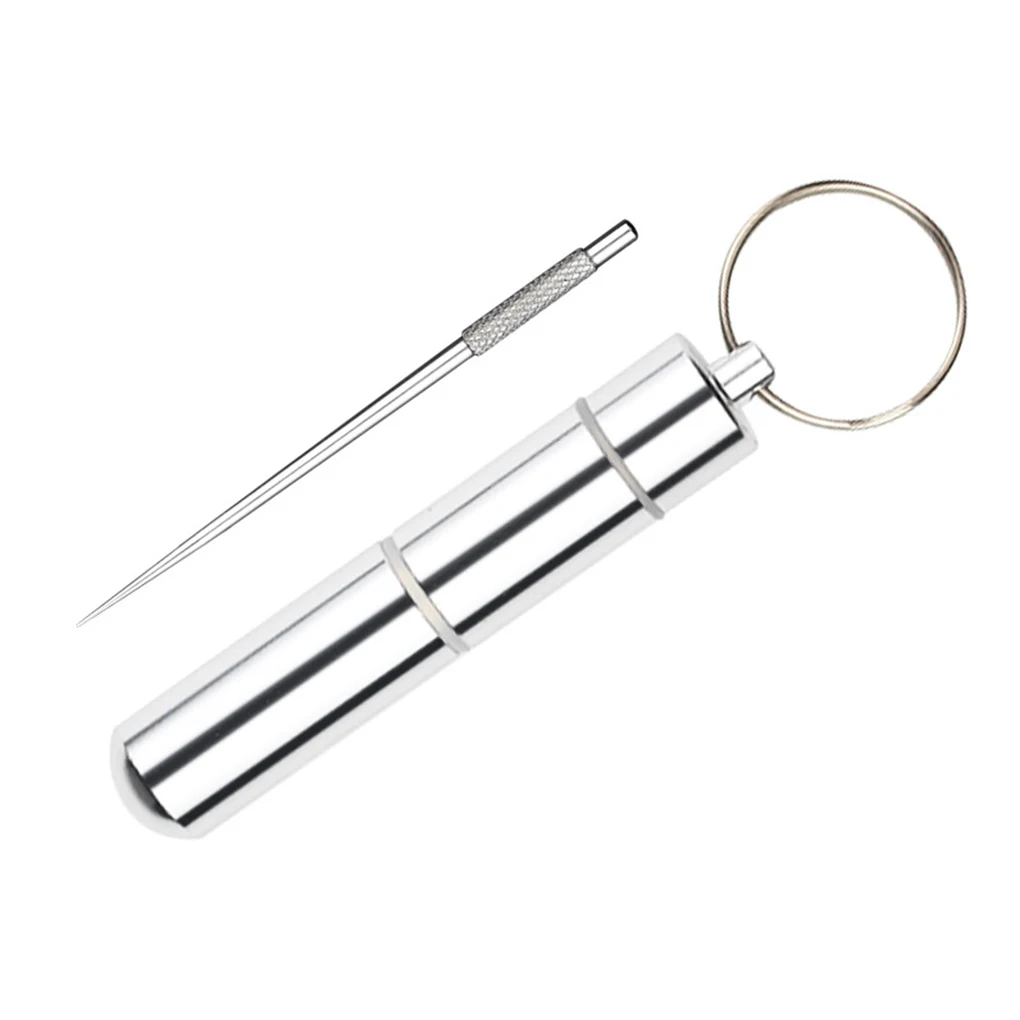 

Toothpick Box Set Stainless Steel Reusable Toothpick Portable Mini Storage Case Travel Pocket Organizer