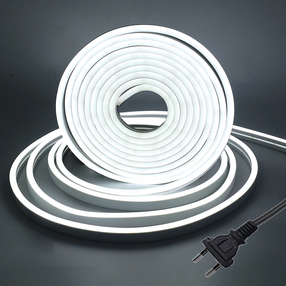 

Neon Light LED Strip DC 12V Flexible Fairy String SMD2835 120leds/m Outdoor Holiday Decor Neon lamp With EU Plug Power Supply