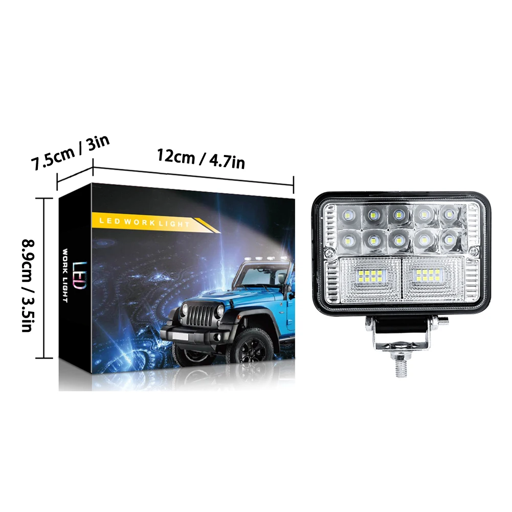 

1/2Pcs MINI 78W 26LED Work Light Flood Beam Bar Car SUV ATV Off-Road Driving Fog Lamps Motorcycles Led Light Bar Spot for Trucks