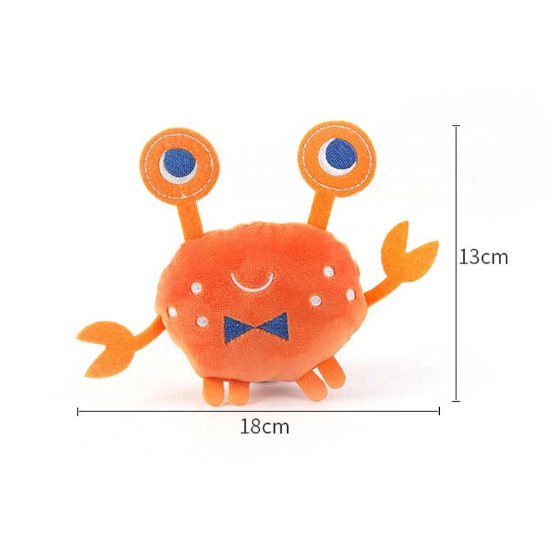 Cute Soft Crab Toy Dog Chew Toys For Small Dogs Plush Squeaky Creative Puppy Training Cheap Squid Pet Supplies Chirdren Cheap images - 6