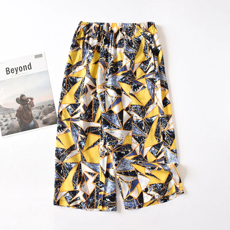 Летние свободные брюки длиной до икры прохладная дышащая хлопковая ночная