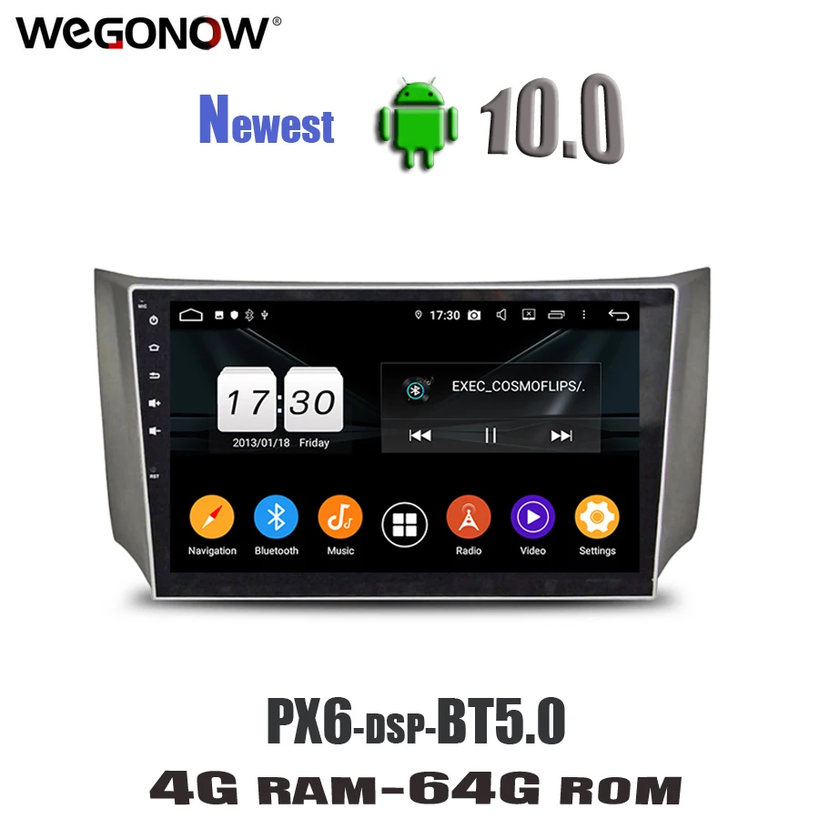 PX6 IPS TDA7851 Android10 4 Гб RAM 64 ГБ Автомобильный dvd плеер GPS карта RDS радио wifi Bluetooth5.0 для Nissan