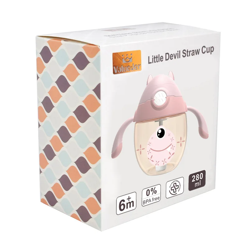 

ER Creative Children's Straw Cup Baby Learns to Drink Baby with Handle Leakproof and Choke Proof Anti-Fall Water Cup