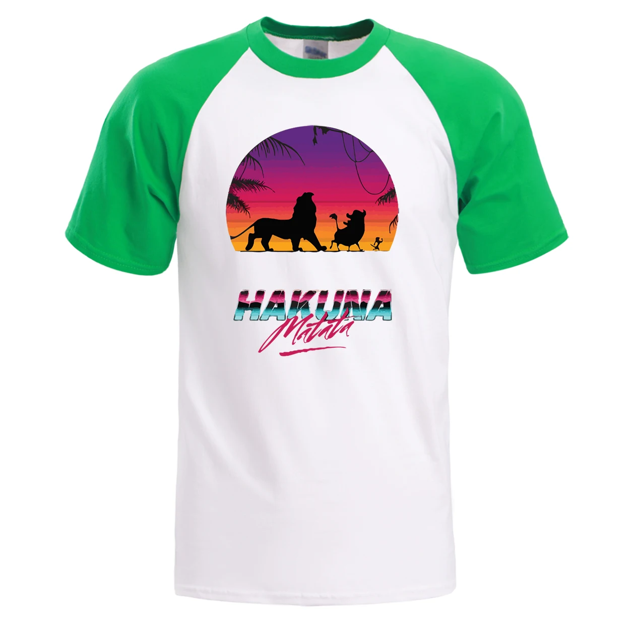 Король Лев мужская летняя футболка Hakuna Matata реглан Мужская хлопковая с коротким