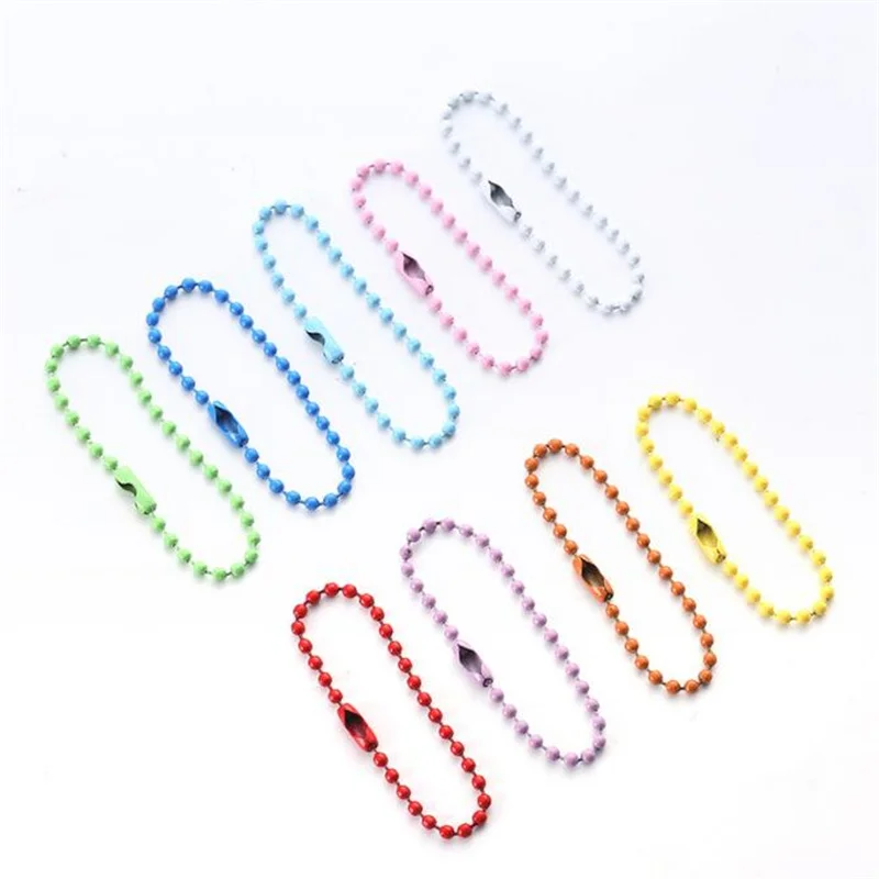 

10pcs 12cm length Colorful Ball Bead Chains Fits KeyRing Key Chain Dolls Label Hand Tag Connector DIY Jewelry Making Accessories