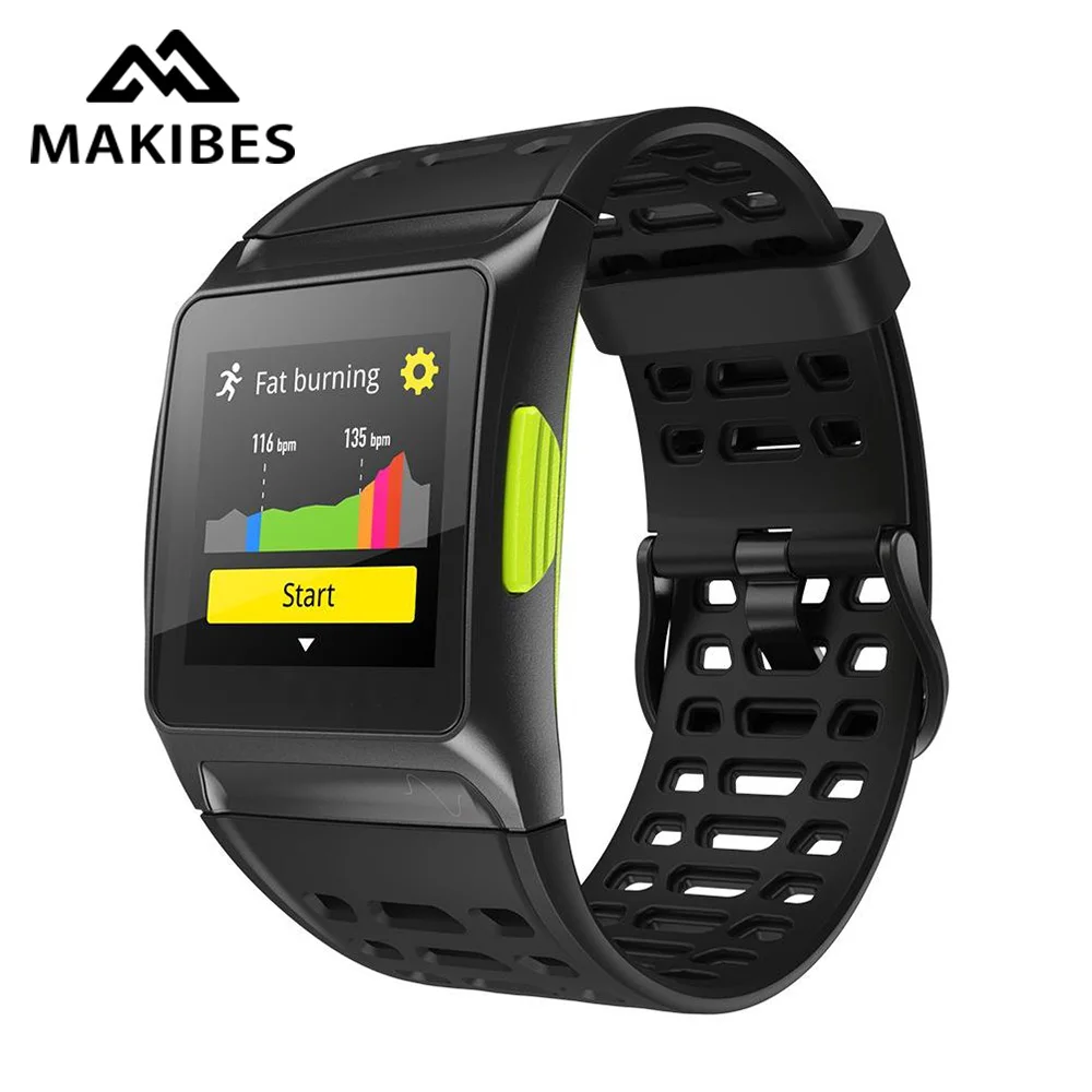 Makibes BR1 gps мультиспортивные Смарт-часы пульсометр фитнес-браслет IP67 цветной дисплей браслет поддержка Strava для Android iOS