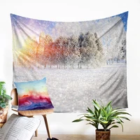 3d wall hangings fabic macrame panel snow scenery motif tapestry beauteous wall caeprt for the space of living room dorm