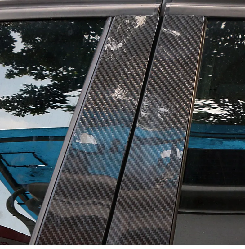 

Carbon Fiber Car Window Pillar Posts Cover Trim Stickes For Audi A3 A4 A6 Q5 B-Pillars Protect Cover Trim Accessories
