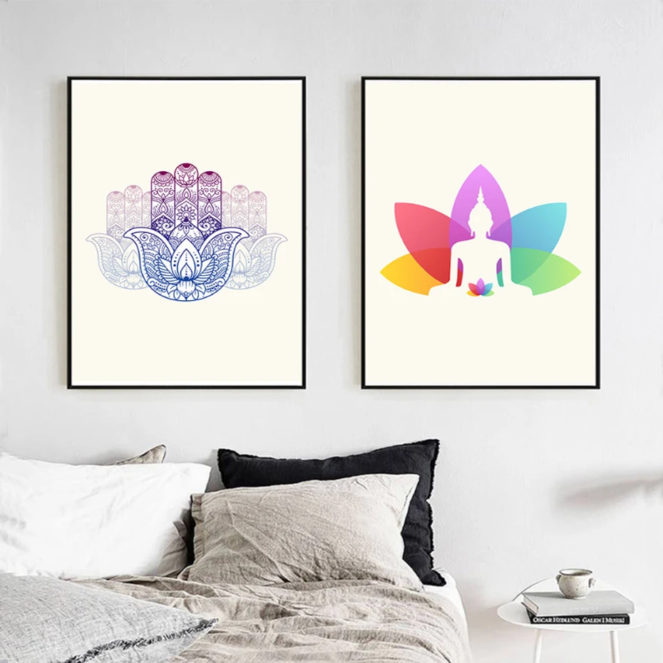 Акварель Будда йога холст Картины абстрактные украшения дома Плакаты и принты