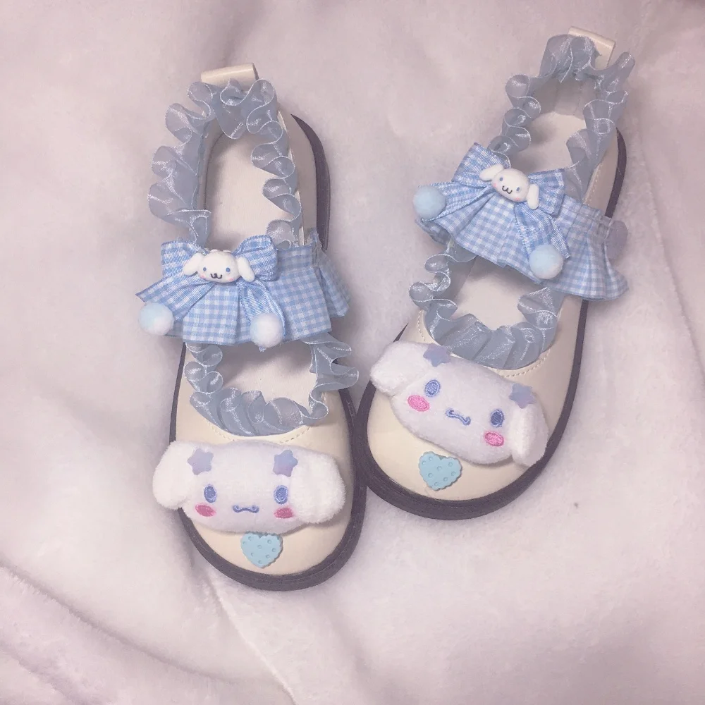

Lolita Kawaii girl sweet lolita winter plus velvet pink shoes lace bowknot cross bandage kawaii thick bottom shoes loli cosplay