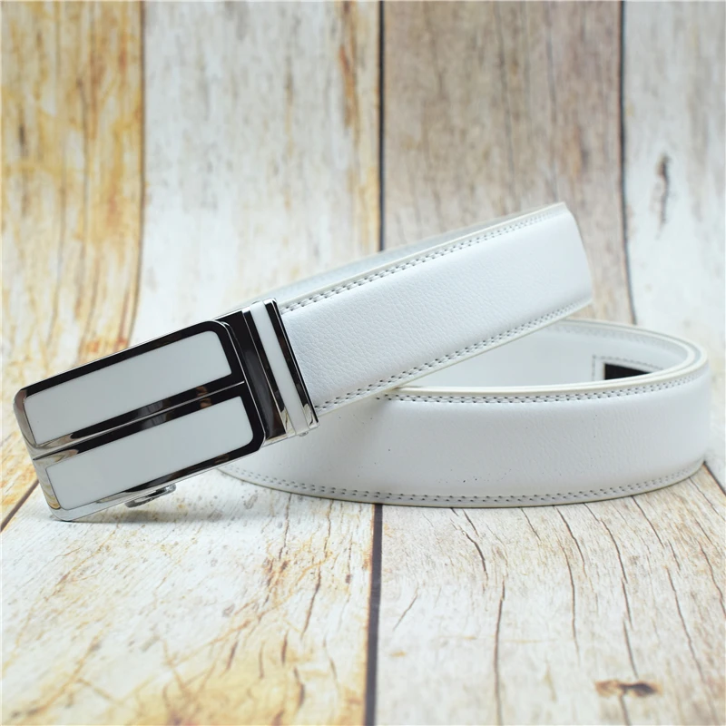 Ремень мужской с автоматической пряжкой дизайнерский пояс из воловьей кожи