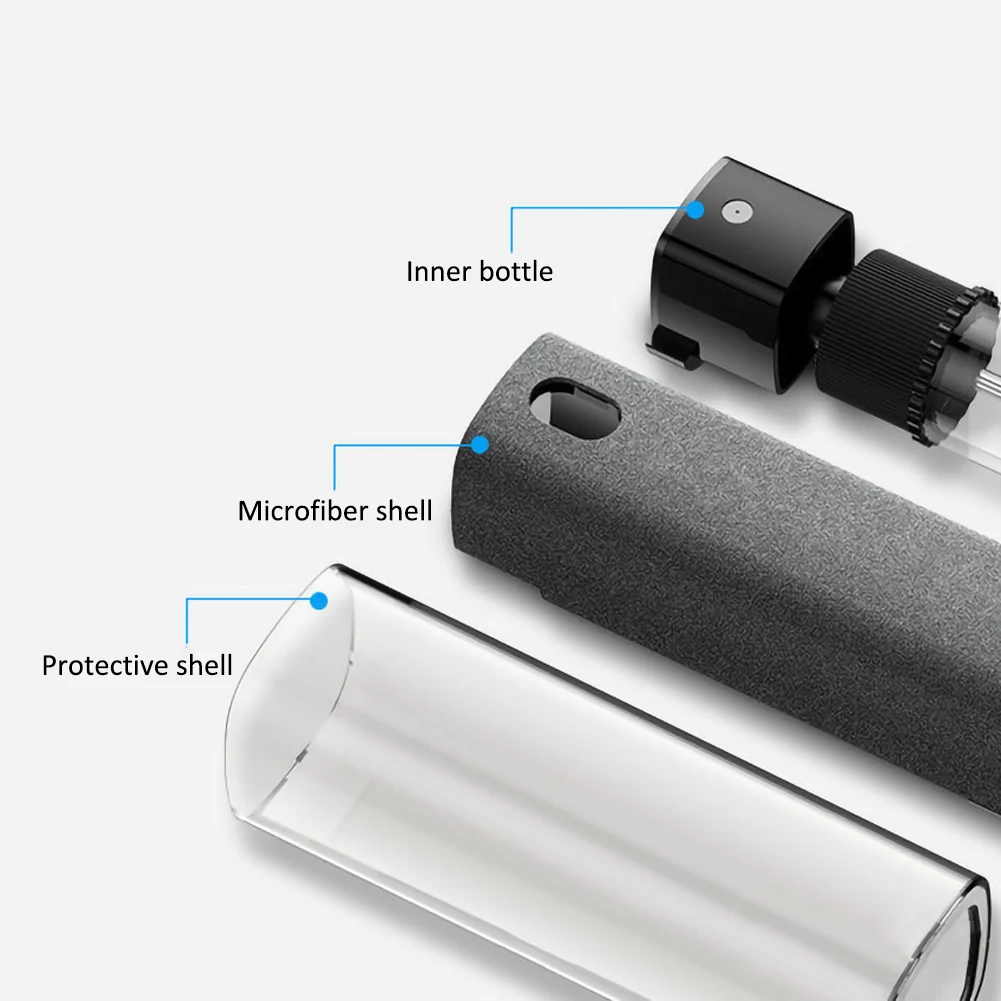 

2 In 1 Phone Screen Cleaner Spray Computer Mobile Phone Screen Dust Removal Tool Microfiber Cloth Set Cleaning Artifact