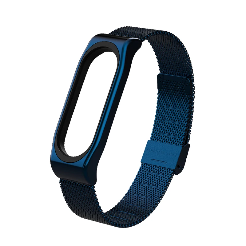 blue Браслет mi jobs mi band 3 ремешок для Xiaomi mi браслет 4 ремешок браслет из нержавеющей стали Correa mi Band 4 браслет умный браслет - Цвет: blue