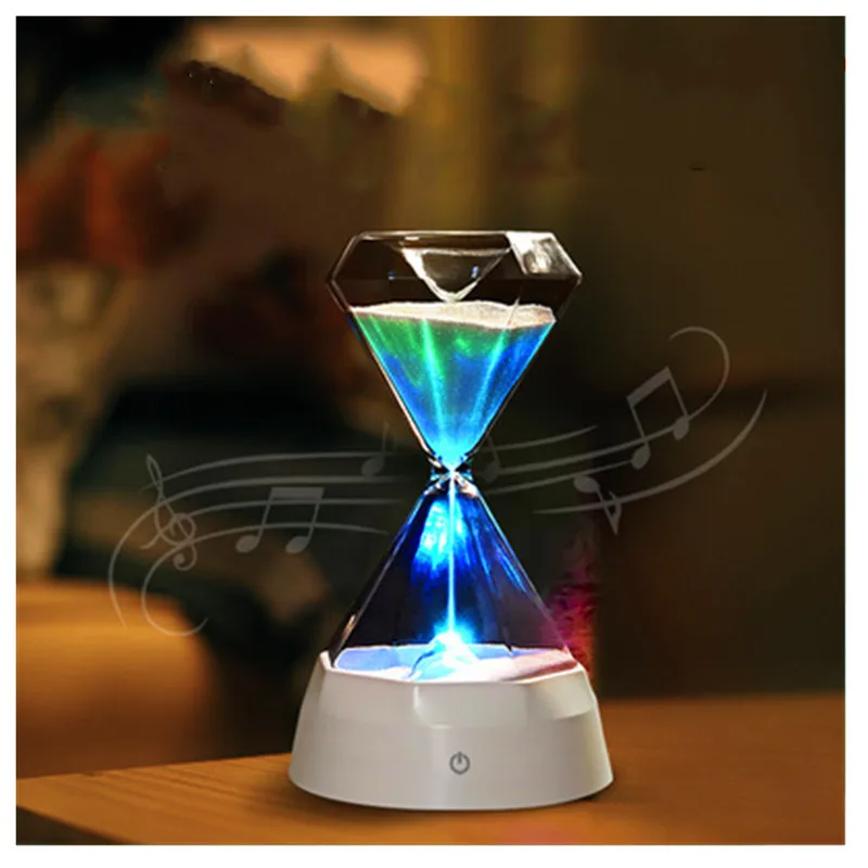 

Free Customization Colorful Hourglass Music Lights USB Glass Hourglass Zandloper 15 Minuten Fashion Smart Timer Hourglasses Gift
