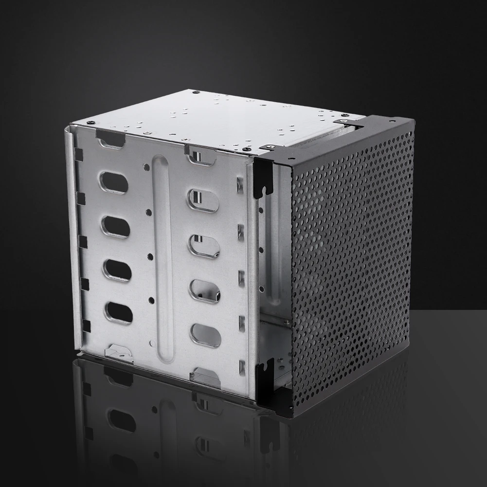 5 25inch to 5x 3 5 pc supplies external with fan space hard drive cage tray rack shelf stainless steel adapter large capacity free global shipping