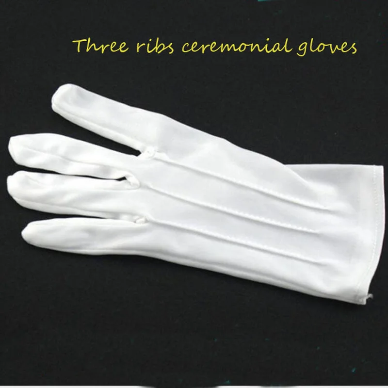 1pair Three-strength White Labor Insurance Thin Etiquette Reception Wenwan Circling Parade Military Security Performance Gloves images - 6