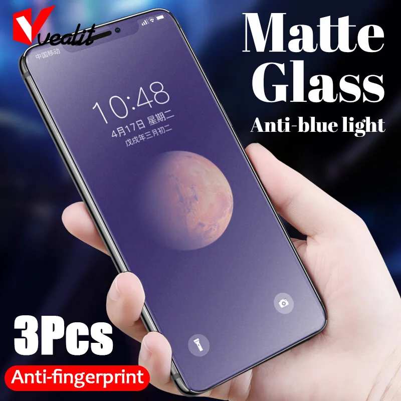 1-3Pcs Anti-blue Frosted Tempered Glass for iPhone 12 11 13 Pro Max Mini Screen Protector for iPhone X XS Max XR Matte Glass
