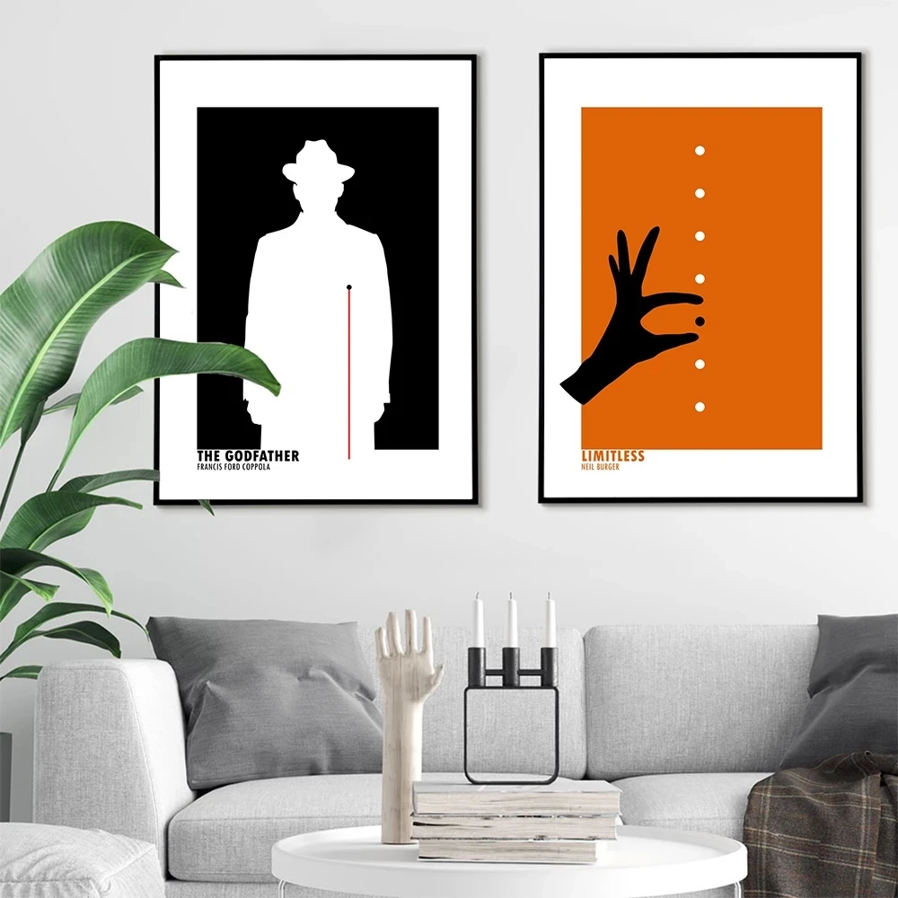 Черная абстрактная картина крестного отца плакат принты модная фантастика белая