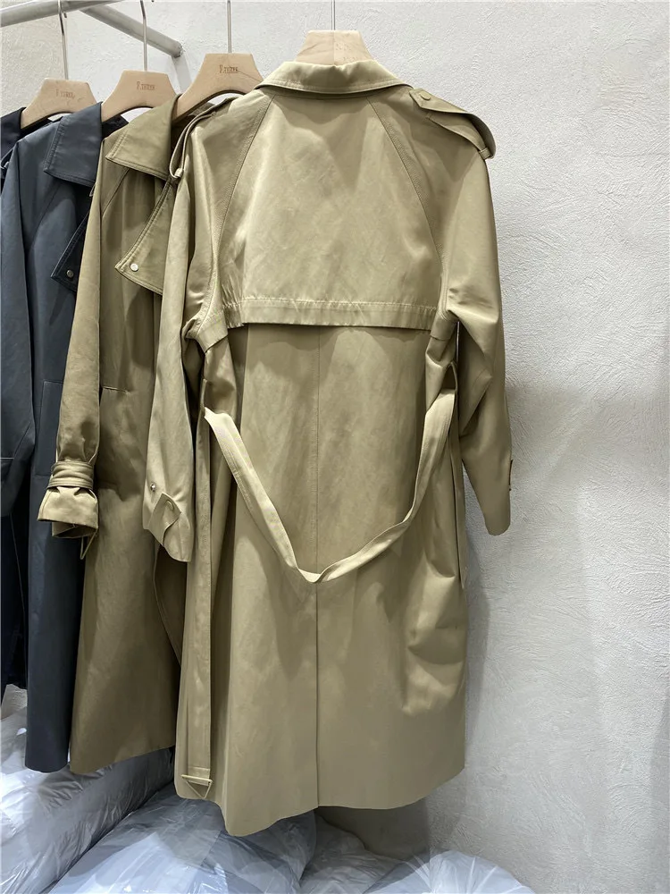 

Temperament Korean Style Long Buttoned Trench Coat (with Belt)