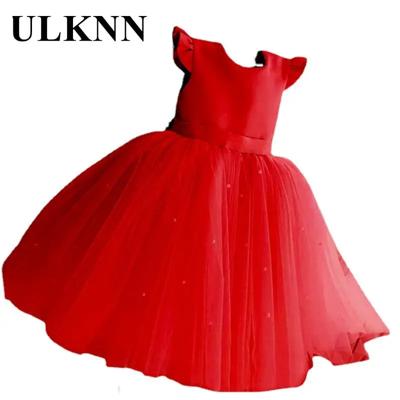 

Girls Princess Dress 2022 New Kid's Fleabane Bitter Fleabane Dress Presided Over Baby Piano Performance Flower Girl Dress