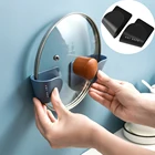 Кухонная утварь, крышка для кастрюли, пластиковый самоклеящийся держатель без отверстий, кухонные принадлежности, настенный органайзер для хранения, кухонный Органайзер