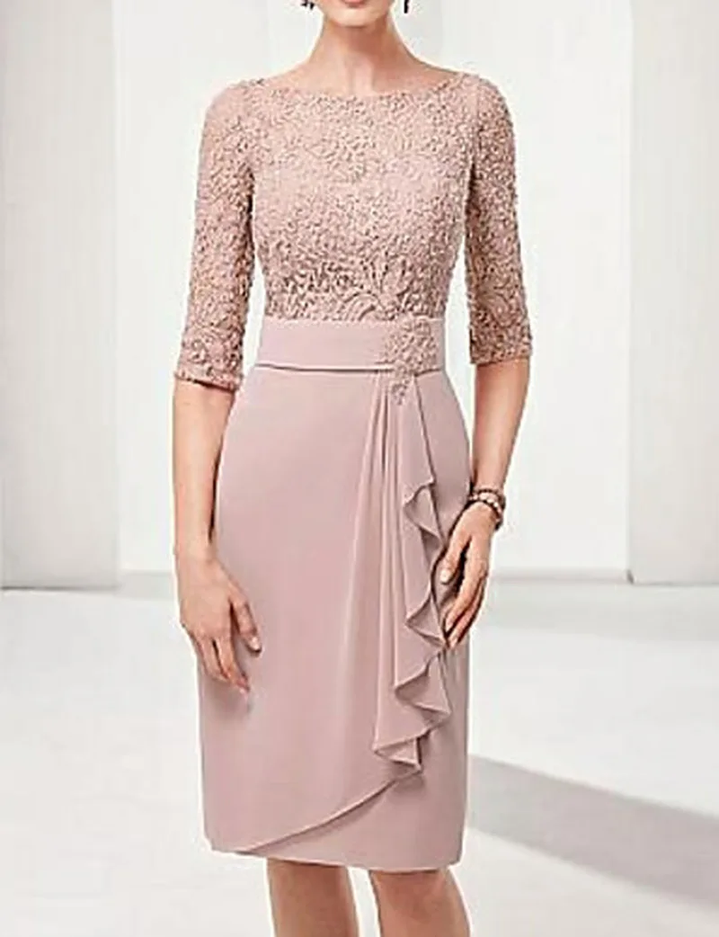 Платья для матери невесты винтажное Кружевное Платье До Колена Vestido Mae Da Noiva