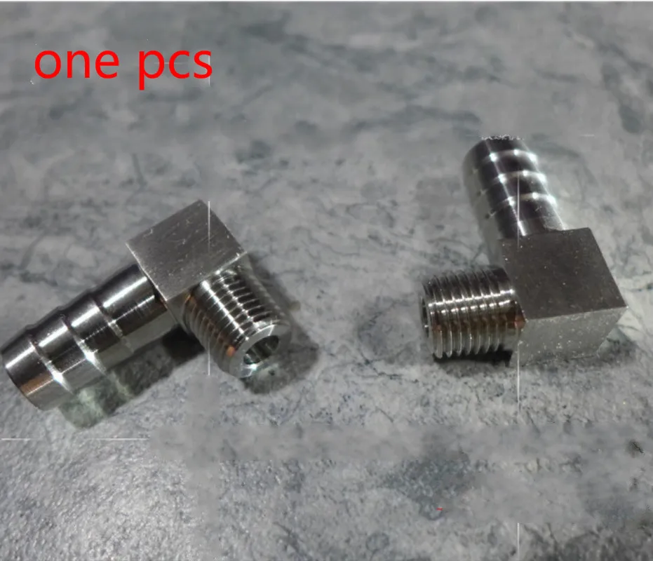 Штуцер для шланга 1/4-12 мм 90 градусов наружная резьба колено штуцер с зазубринами