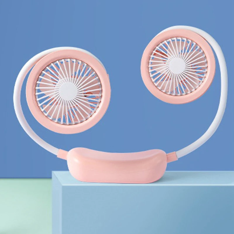 Портативный USB подвесной ожерелье вентилятор двойной переносной Спорт Слинг