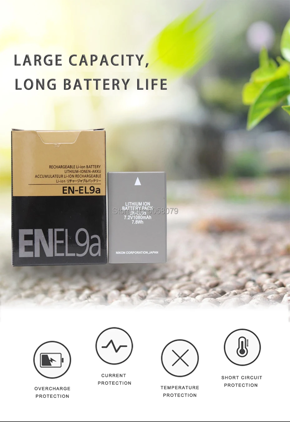 EN-EL9a ENEL9a Батарея 1080mAh для Nikon D60 D5000 D40X D40 D3X D3000 D30 камеры