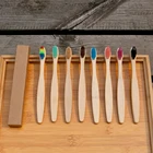 5 шт мягкие щетинки зубной щетки для детей бамбуковые зубные щетки для детей Экологичный уход за полостью рта путешествия Радуга многоцветные Детские зубная щетка