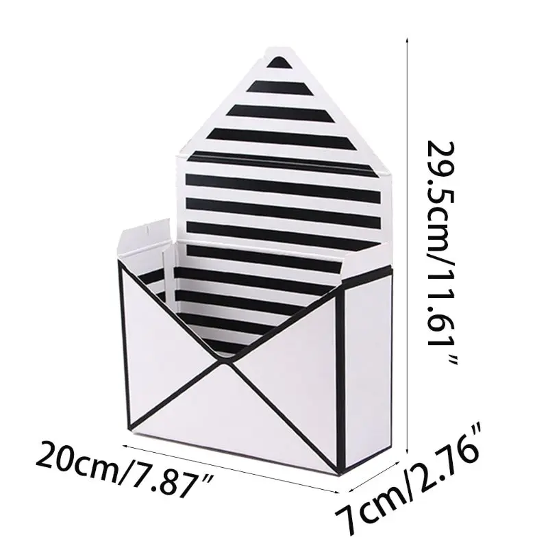 

Creative Envelope Fold Flower Storage Box Wedding Engagement Party Decor Polka Dot Stripes Printed Paperboard Packaging