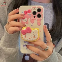 sanrio hello kitty phone case for iphone 13 12 11 pro max xs x xr 7 8 plus cover cases protective holder aesthetic trendy women