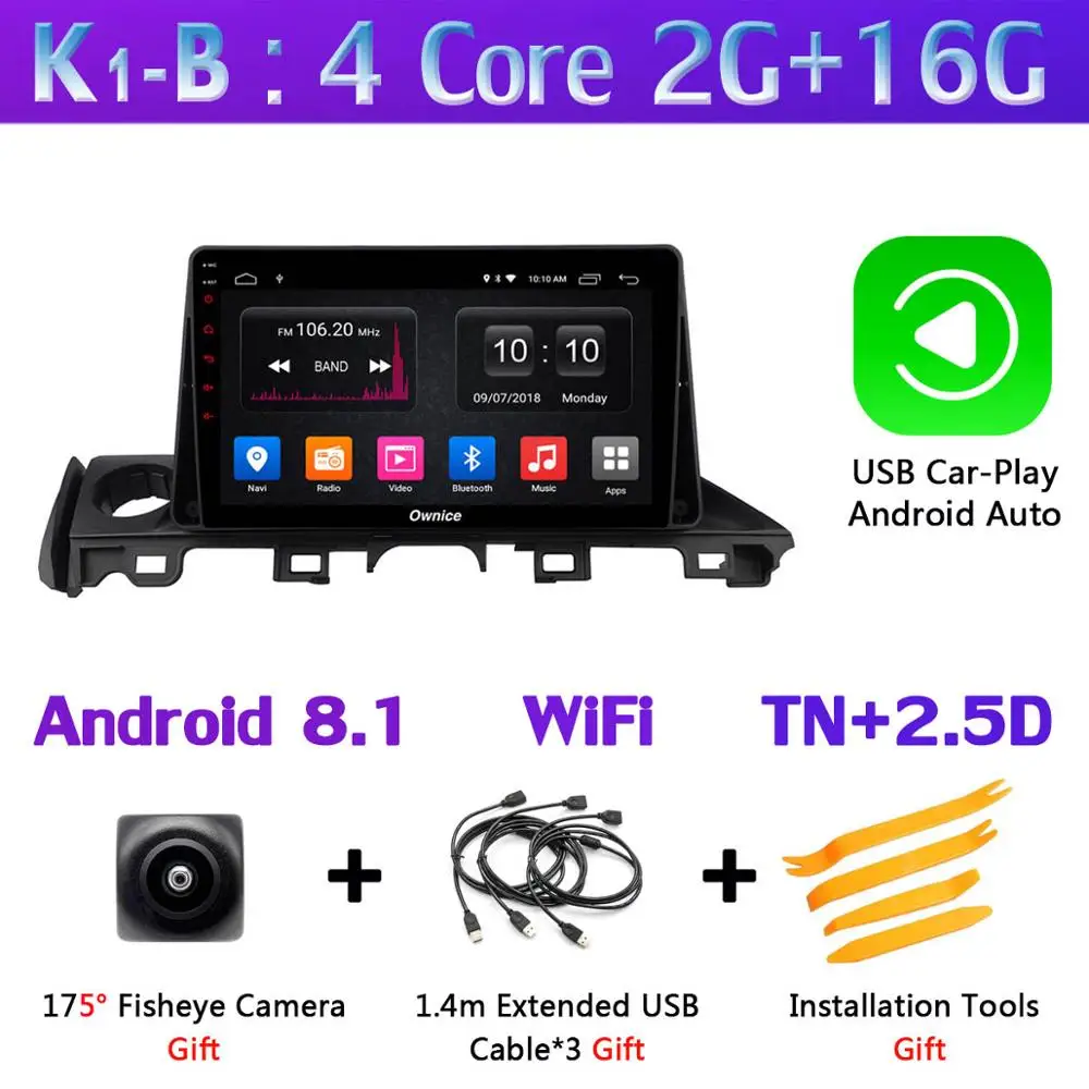 K1-B-CarPlay " 1Din 360 ° панорамный автомобильный dvd-плеер Android gps навигация для Mazda 6 III 3 GJ Atenza dzda6 автомобильный DSP Carplay - Цвет: K1-B-CarPlay