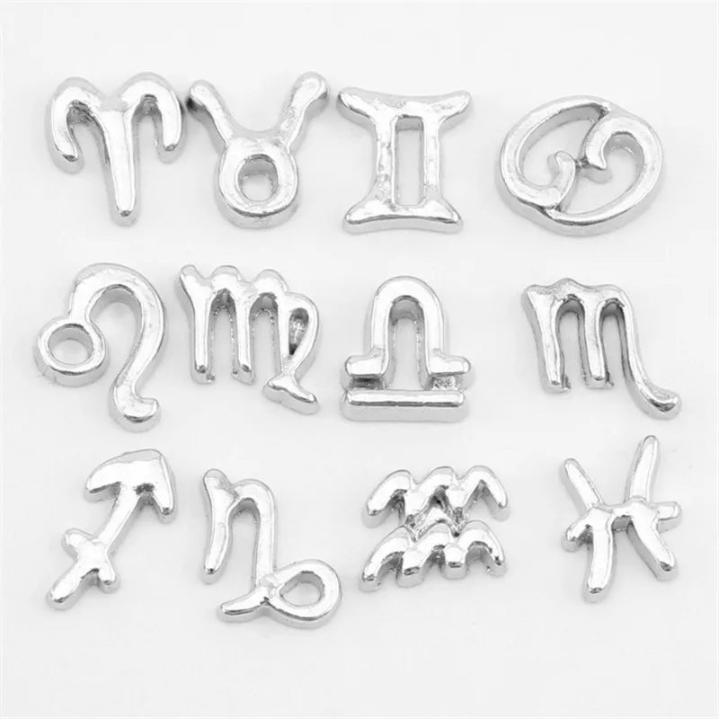 Поплавковые Подвески с символикой Овен 10 шт./лот подвески серебряного цвета для