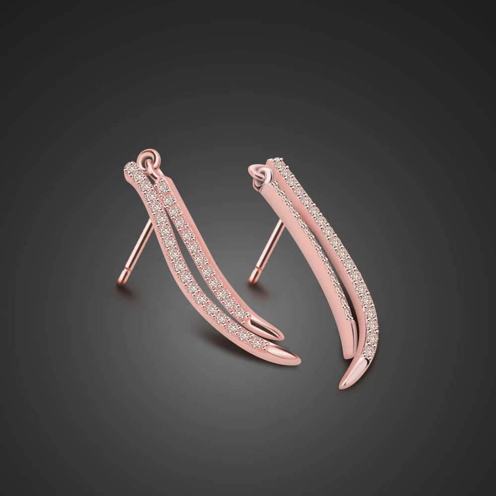 Бесплатная доставка 100% 925 Серебряные геометрические серьги с изгибом