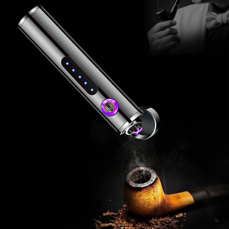 Ветрозащитный мини USB плазменная Зажигалка Беспламенного длинная полоса