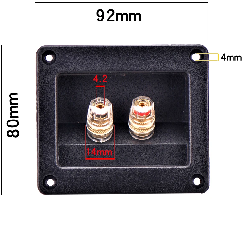HIFIDIY LIVE speaker junction Box Speakers Terminal Shell 2 copper Binding Post Wire Cable Connector (Install Hole 75x55mm) | Электроника