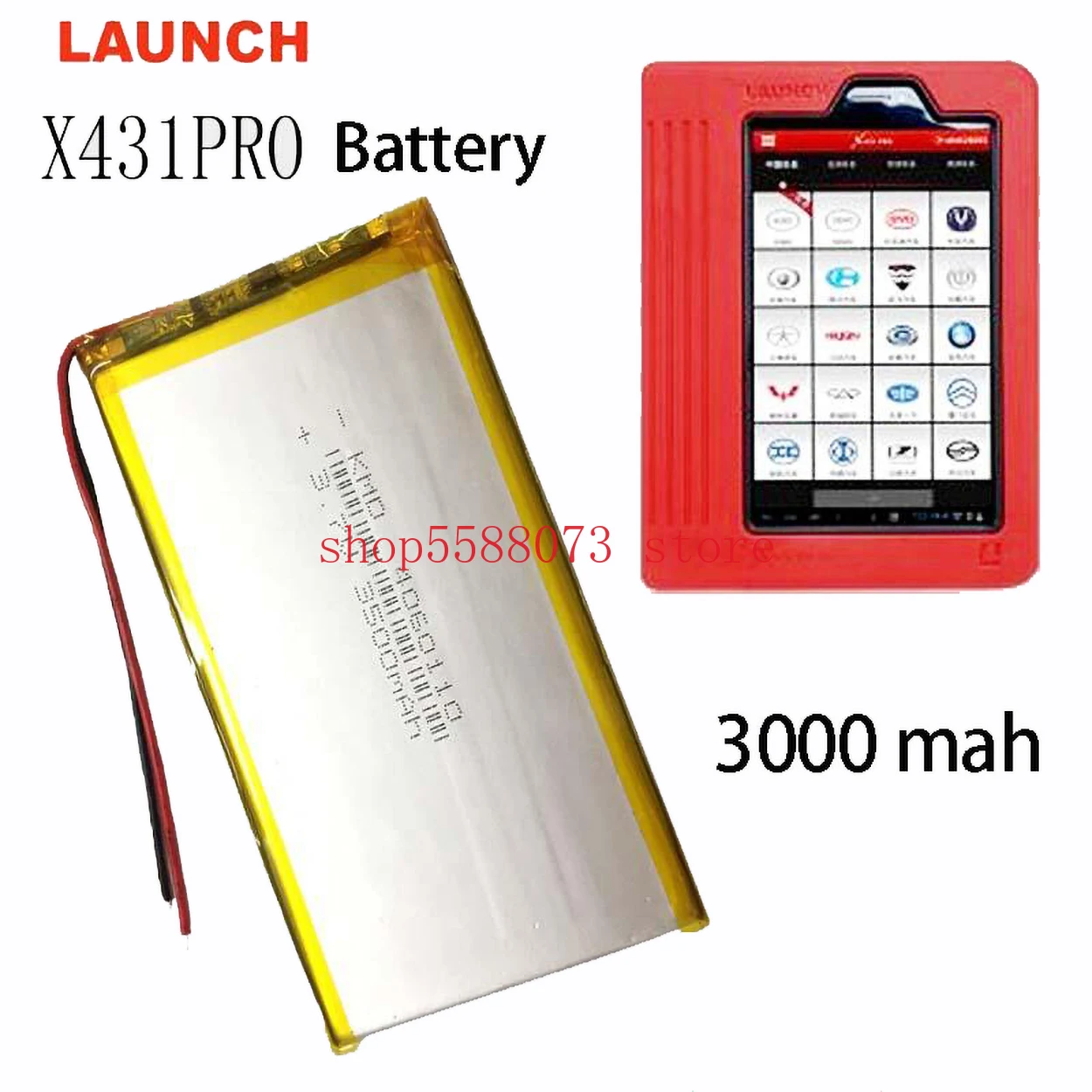 

3.7V 3000mAh Rechargeable Li-Polymer Li-ion Battery For 7inch LAUNCH X431 PRO / X431 V / X431 MINI