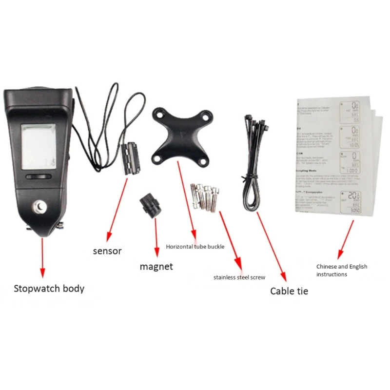 

69HD Bicycle Computer Bike Wired Stopwatch Bicycle Handlebar Bike Stem Riser Stopwat
