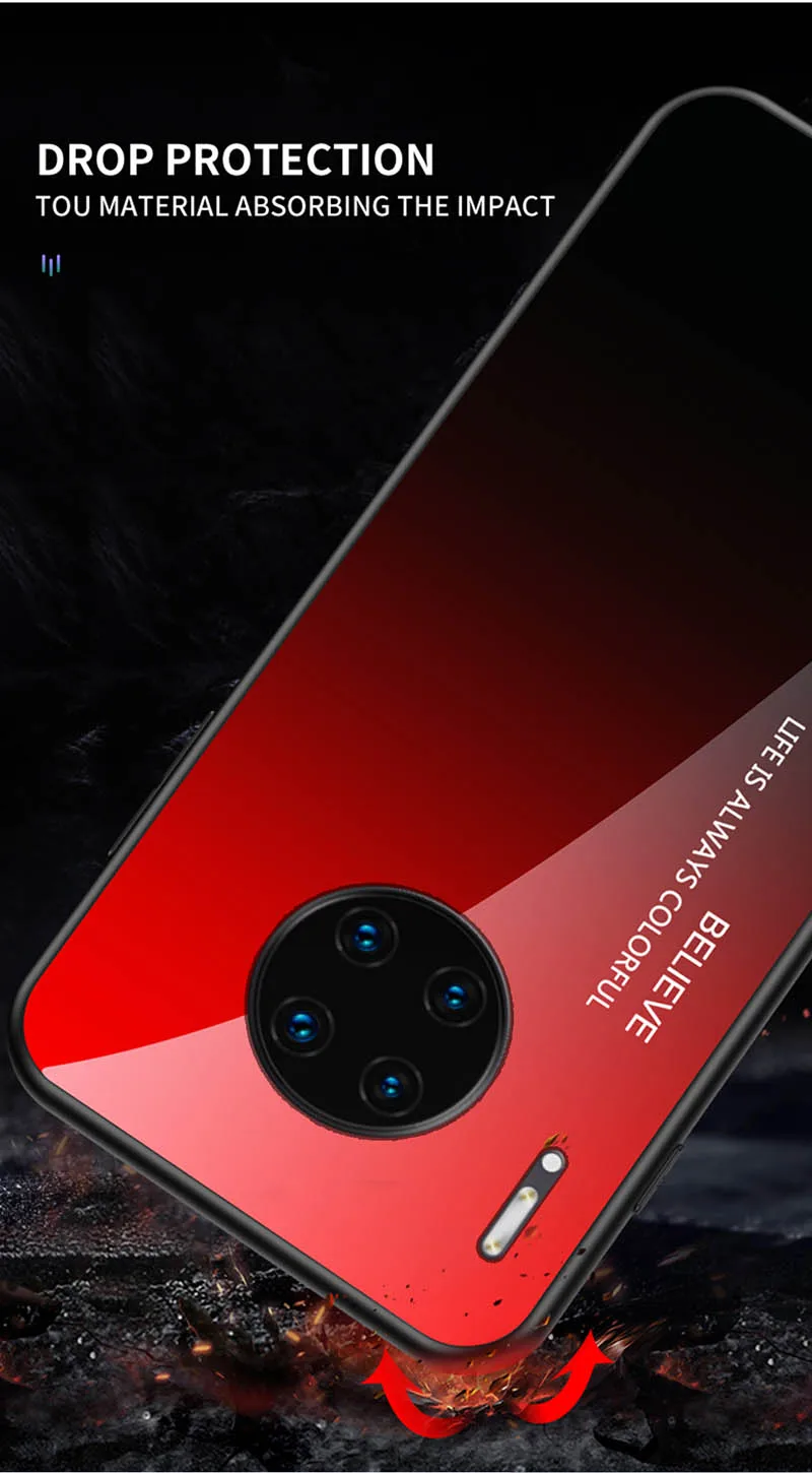 Чехол для Huawei P10 P20 P30 P9 Mate 10 20X30 9 pro lite plus чехол телефона с градиентным закаленным