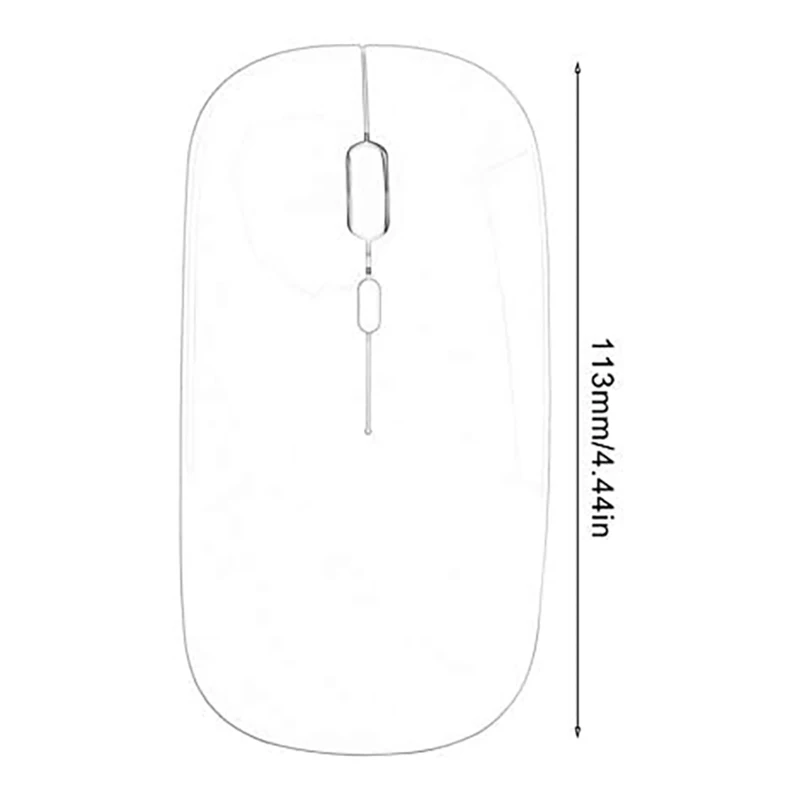 

2.4GHz Wireless Mouse, Ergonomic 1600DPI, Noiseless Rechargeable Mouse with Optical Sensor, Suitable for PC