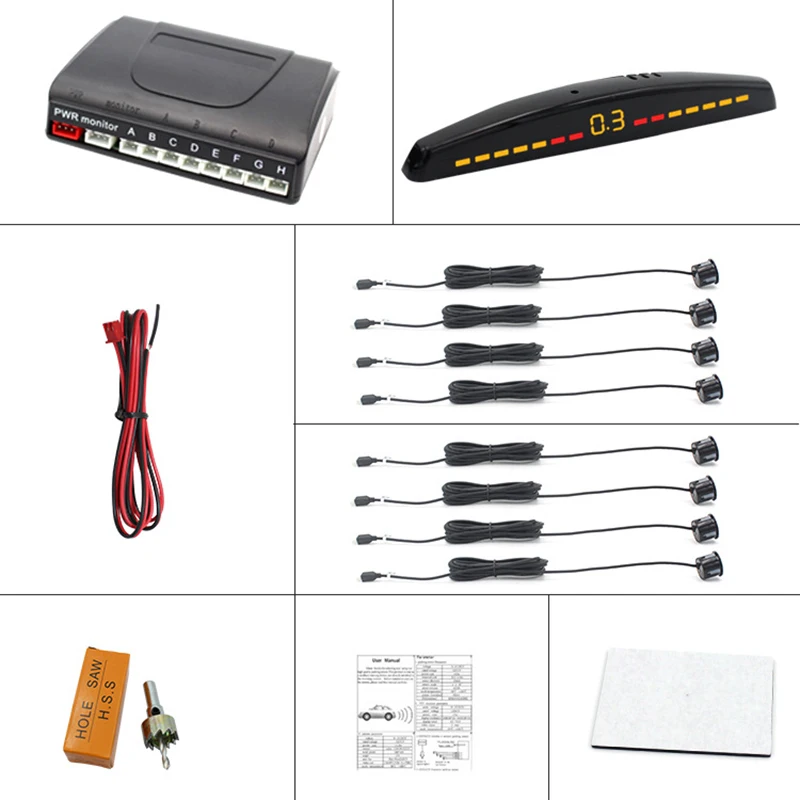 Сигнализация заднего хода PZ309 светодиодный реверсивный радар с полумесяцем