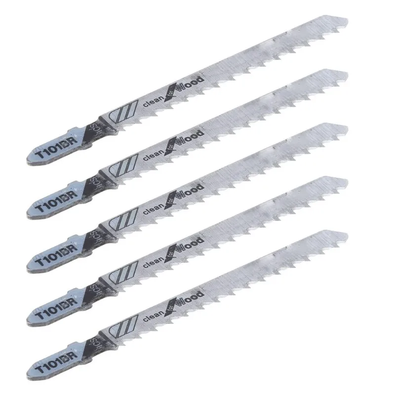 

5pcs 100mm 4inch Workshop Jig Saw Blades Supplies HCS 101BR T-Shank Jigsaw Blades For Bosch Dewalt Wood Cutting