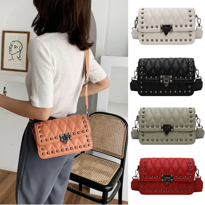 

Женская сумка через плечо 2020 новые заклепки сумки через плечо для женщин Роскошные сумки женские сумки дизайнерские