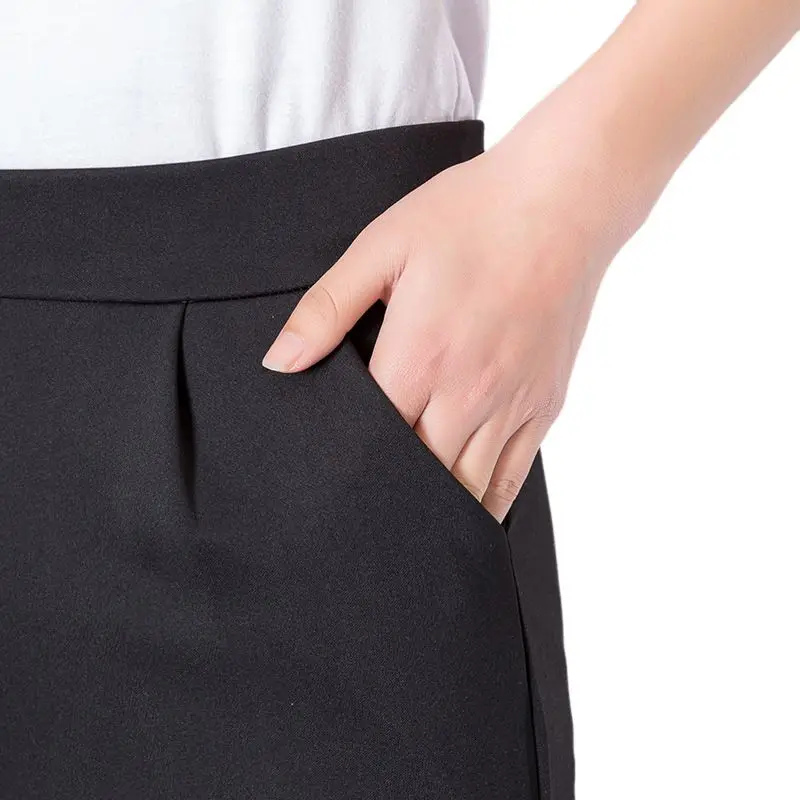 

Women Pants Plus Size XL Summer Pencil Pants Slim Waist Solid Color Stretch Capris Fashion Crops Female Pants