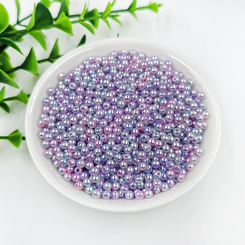 New Mix Rainbow Color Round 3mm ABS Imitation Pearl Plastic Beads Hole 1.0mm Loose Beads Diy Jewelry Necklace Making 1000PCS - Цвет: C1