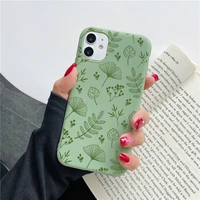 retro flower leaf leaves phone case for iphone x xs max xr 13 12 11 pro max 6s 7 8 plus se 2020 soft silicone shockproof cover