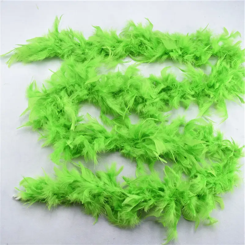 Apple Green New 2yards fluffy Red Turkey Feathers Boa About 60 Grams DIY feathers for crafts party and Wedding Decorations Accessories plume - Цвет: Apple Green