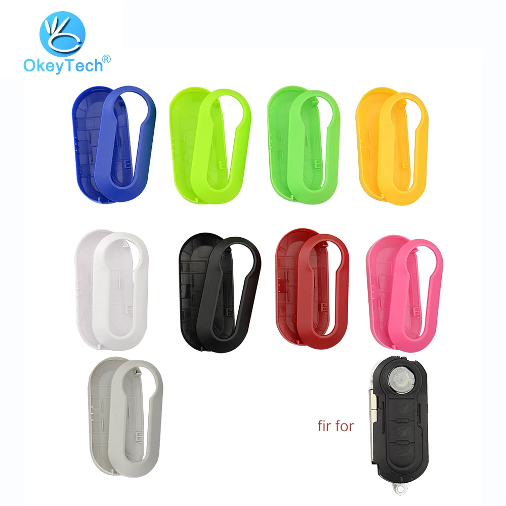 OkeyTech автомобильный Стайлинг 1 шт. сменный Футляр для ключей Fiat 500 Panda Punto Bravo