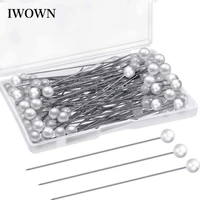 100pcs round faux pearl head corsage pins wedding bouquet pins white straight pin for diy jewelry sewing craft decoration